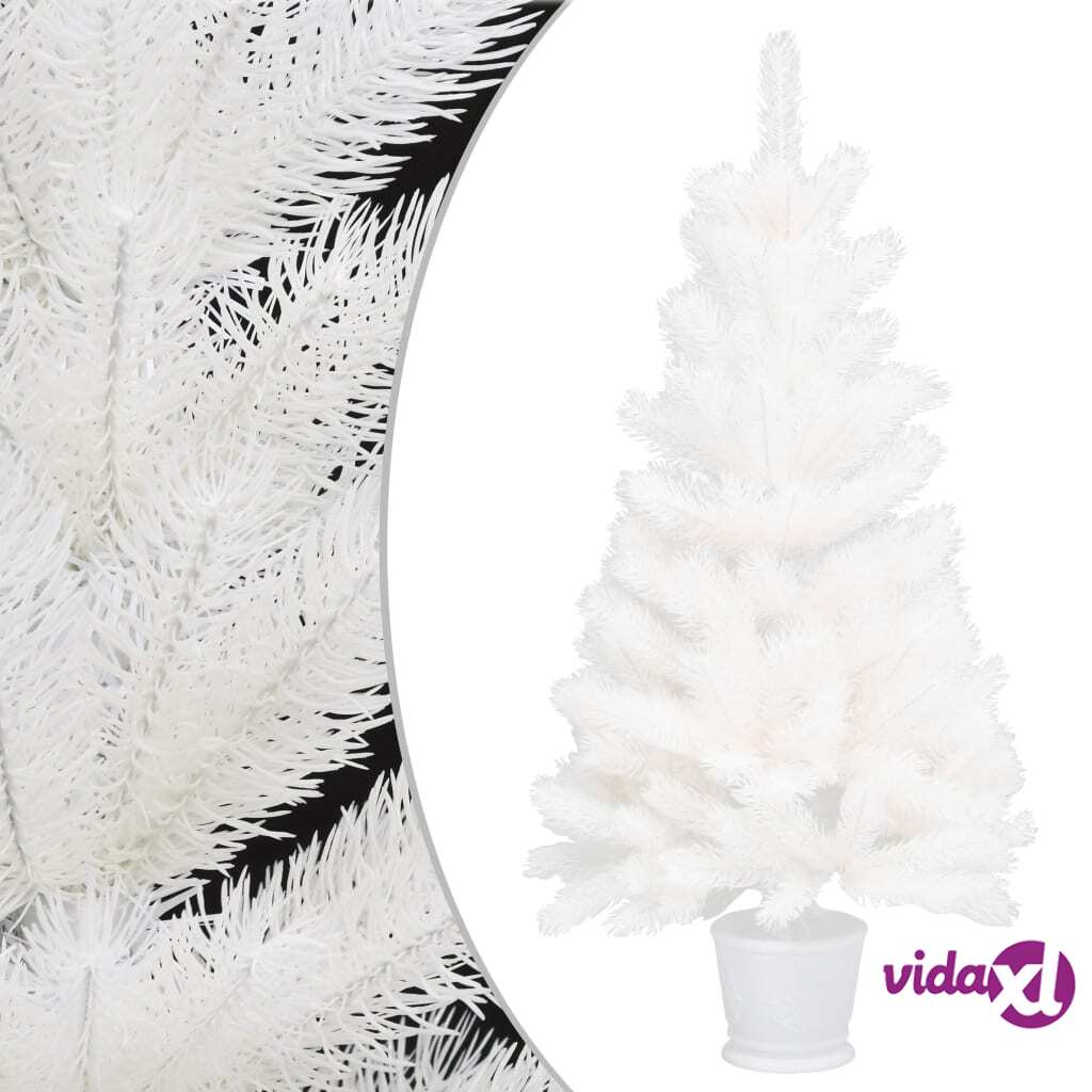 vidaXL Artificial Christmas Tree Lifelike Needles White 90 cm