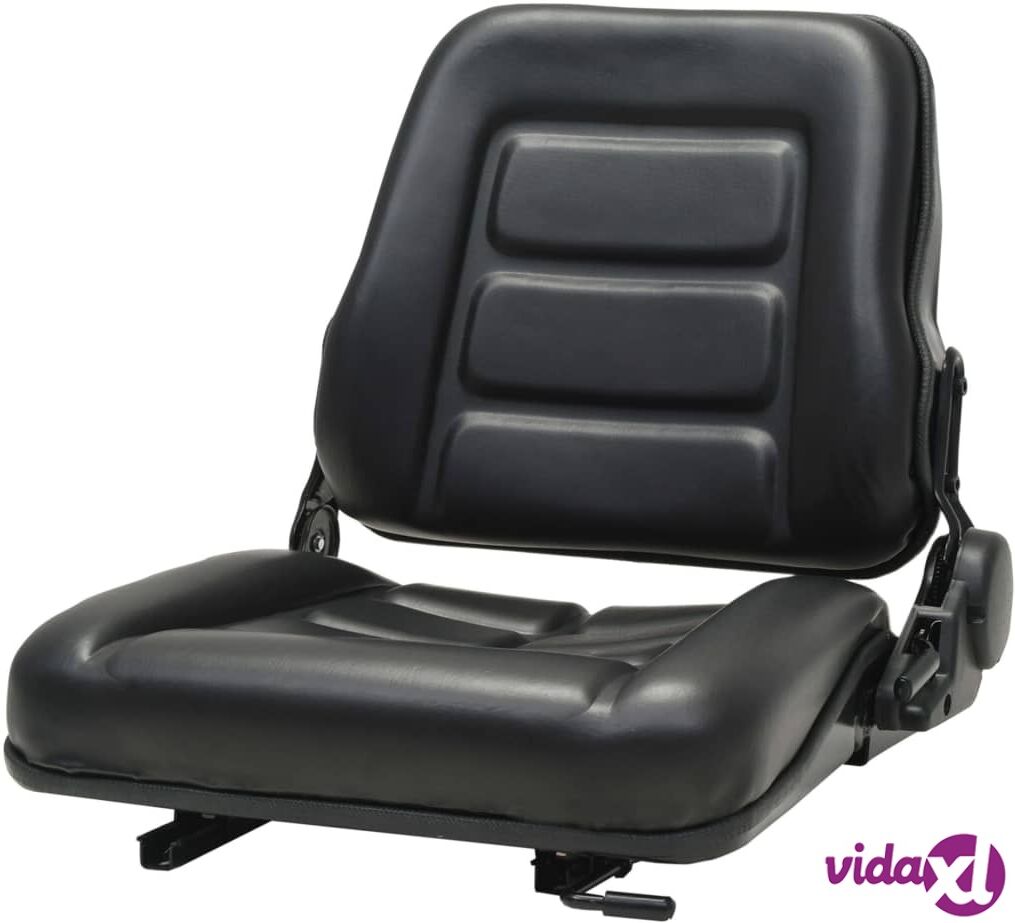 vidaXL Forklift & Tractor Seat with Adjustable Backrest Black