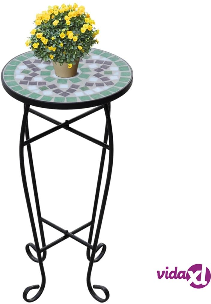 vidaXL Mosaic Side Table Plant Table Green White