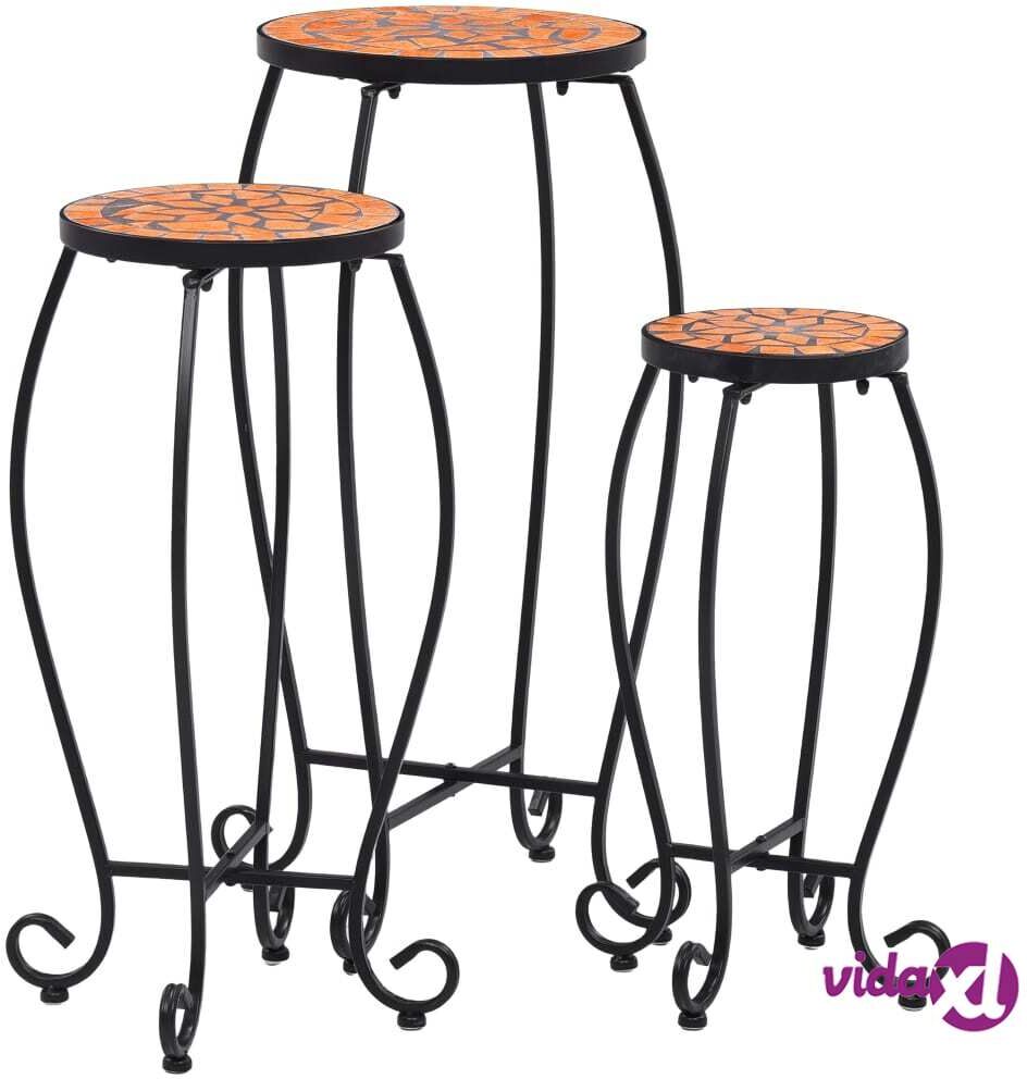 vidaXL Mosaic Tables 3 pcs Terracotta Ceramic