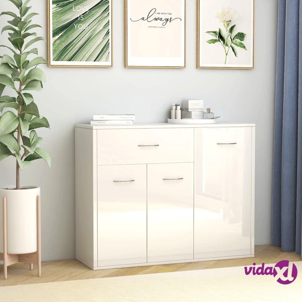 vidaXL 802459 vidaXL Sideboard High Gloss White 88x30x70 cm Chipboard (AU/US only)