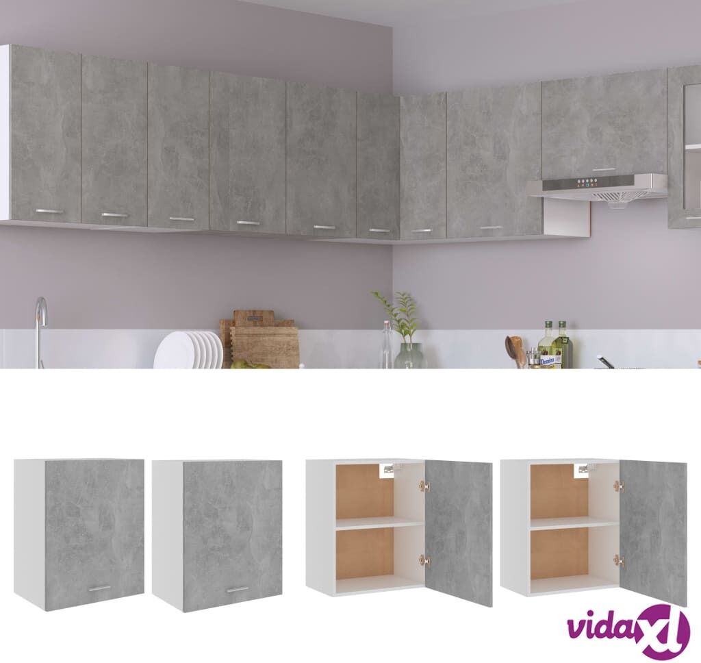 vidaXL Hanging Cabinets 2 pcs Concrete Grey 50x31x60 cm Chipboard