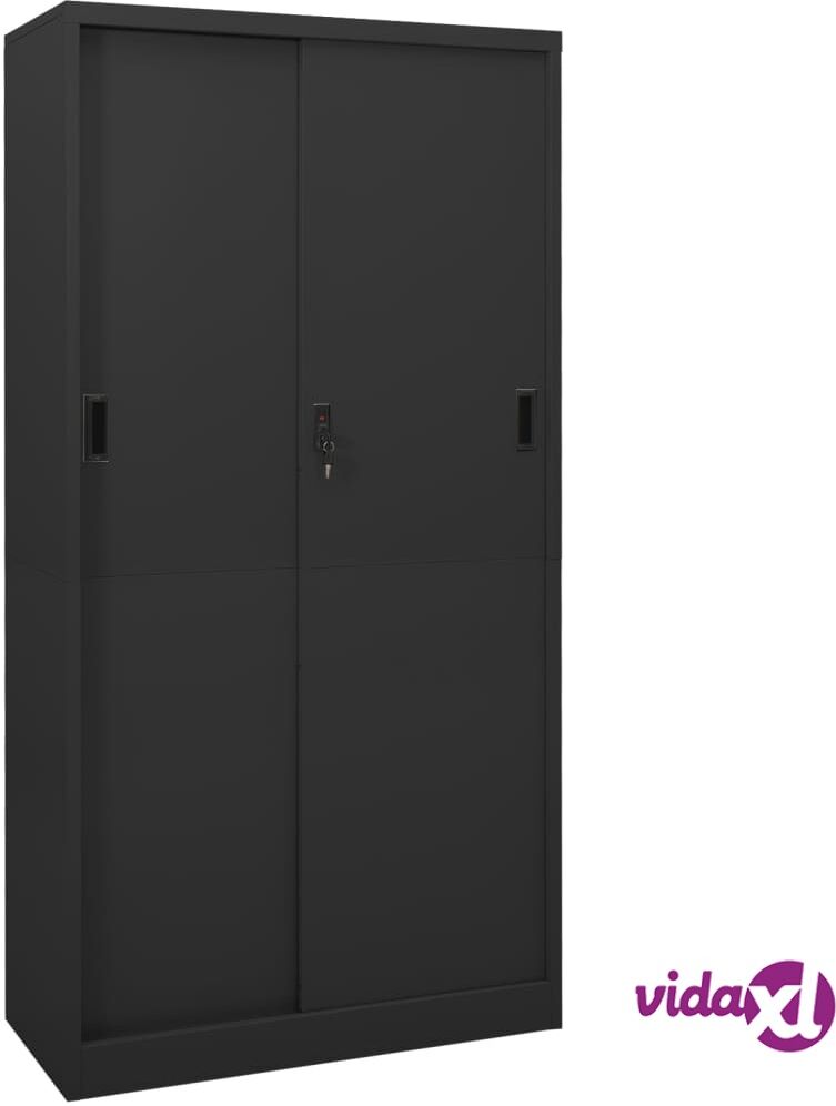 vidaXL Office Cabinet with Sliding Door Anthracite 90x40x180 cm Steel