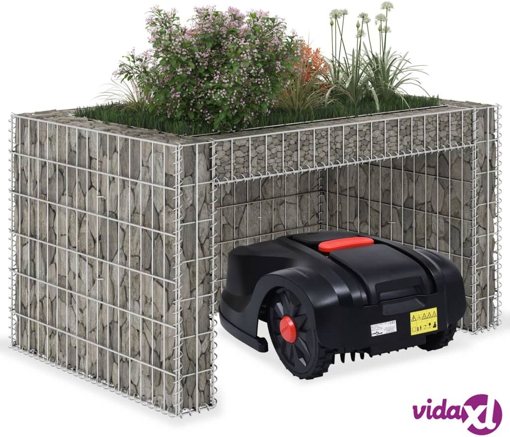 vidaXL Lawn Mower Garage with Raised Bed 110x80x60 cm Steel Wire