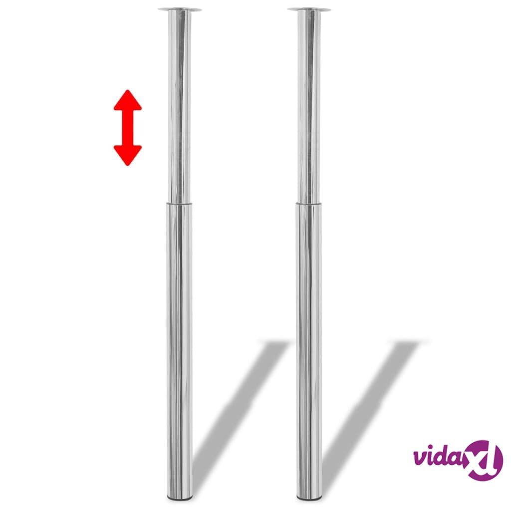 vidaXL Telescopic Table Legs 2 pcs Chrome 710 mm-1100 mm