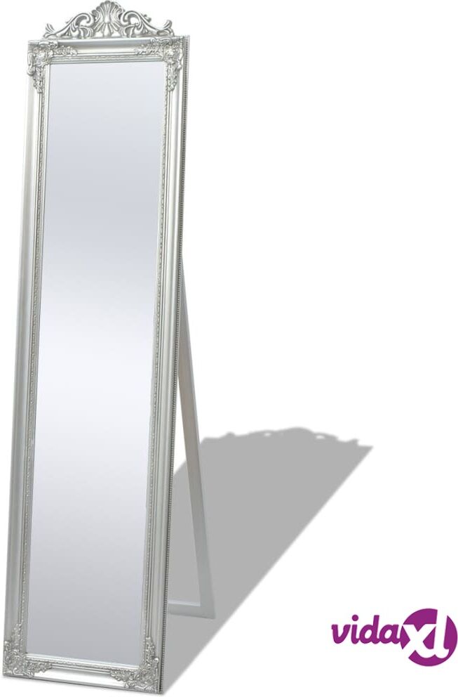 vidaXL Free-Standing Mirror Baroque Style 160x40 cm Silver