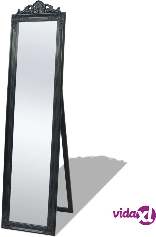 vidaXL Free-Standing Mirror Baroque Style 160x40 cm Black