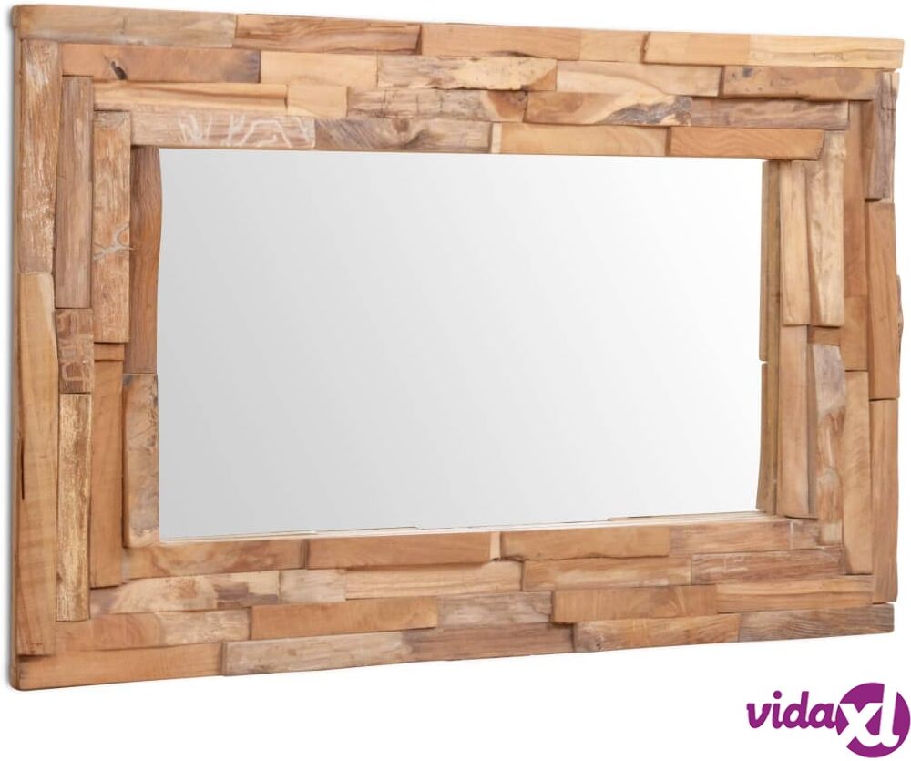 vidaXL Decorative Mirror Teak 90x60 cm Rectangular