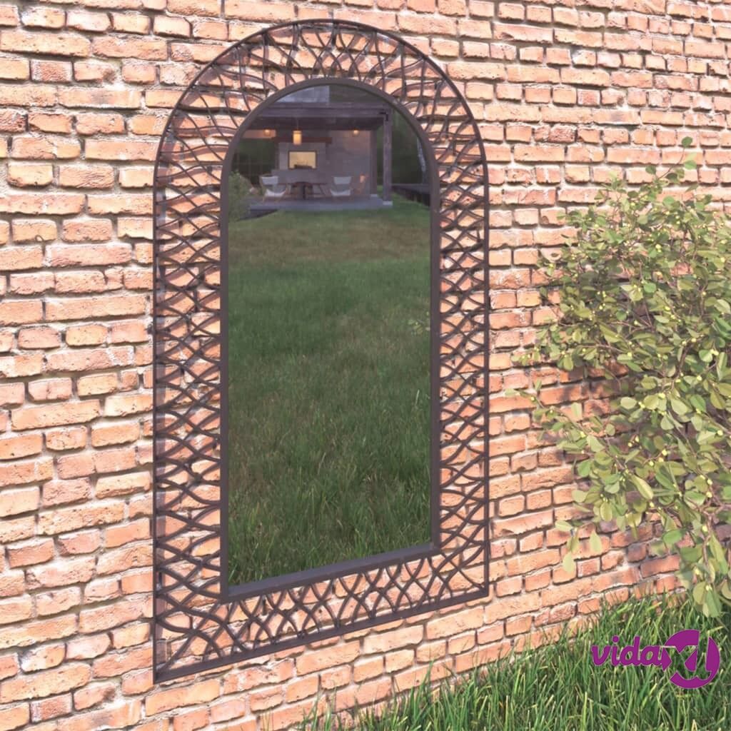 vidaXL Garden Wall Mirror Arched 60x110 cm Black