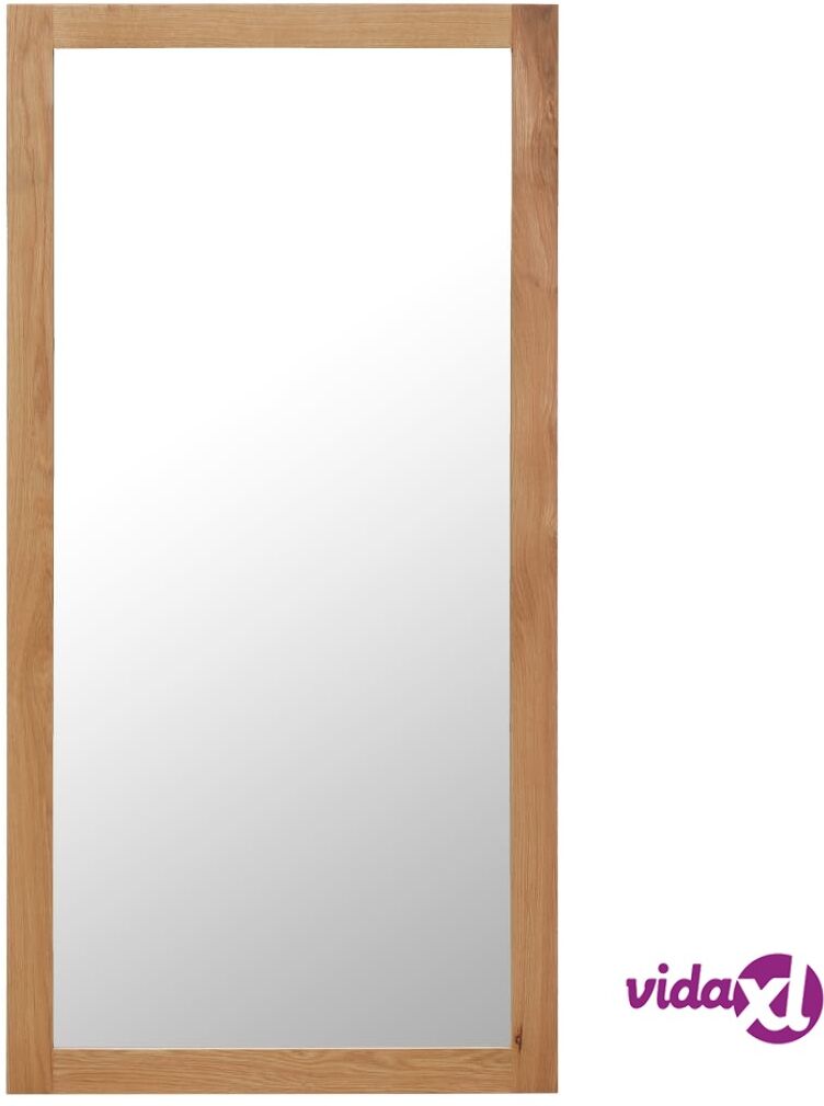 vidaXL Mirror 60x120 cm Solid Oak Wood