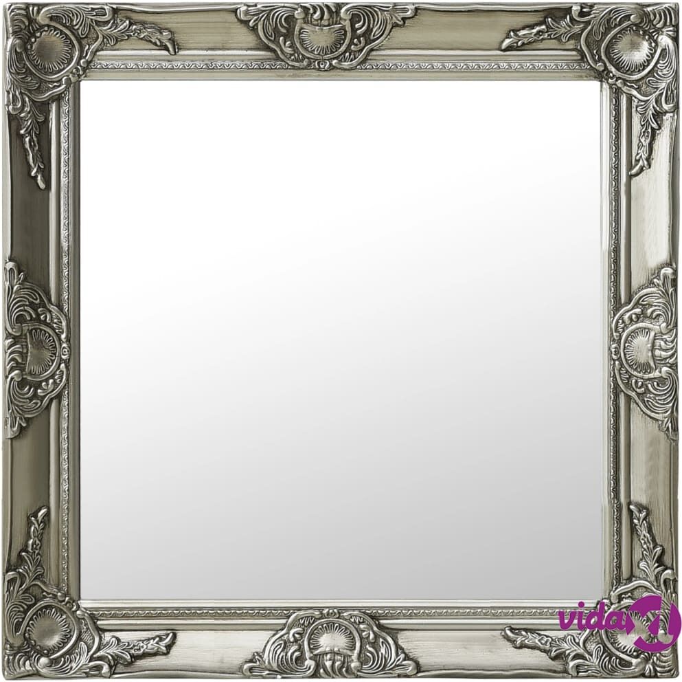 vidaXL Wall Mirror Baroque Style 60x60 cm Silver