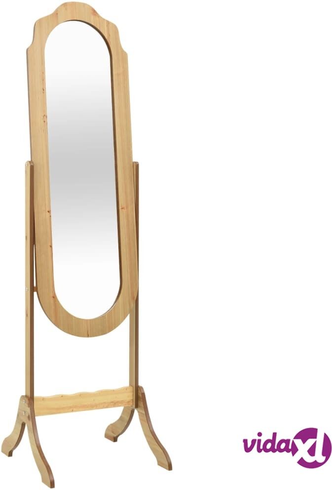 vidaXL Free Standing Mirror Light Wood 46x48x164 cm