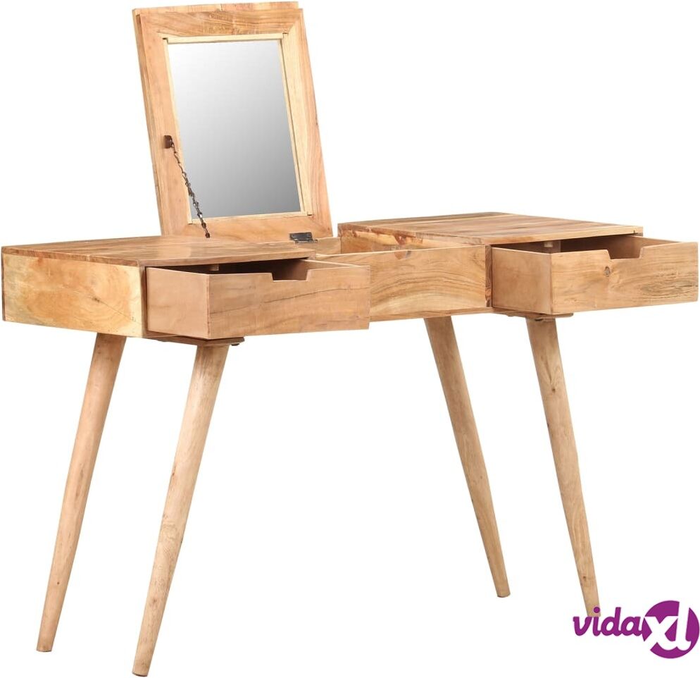 vidaXL Dressing Table with Mirror 112x45x76 cm Solid Acacia Wood