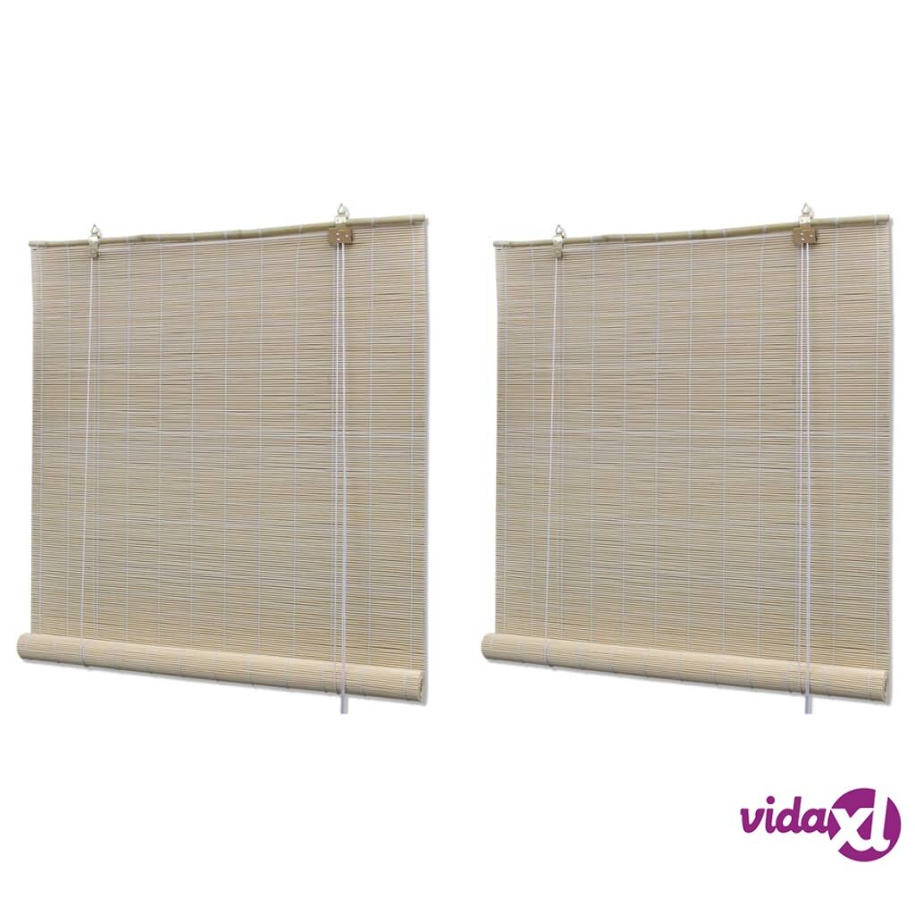 vidaXL Natural Bamboo Roller Blinds 2 pcs 120x160 cm