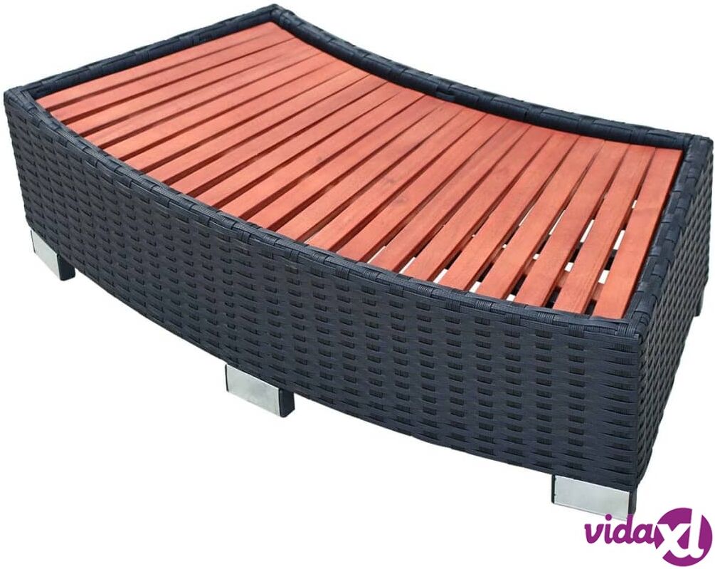 vidaXL Spa Step Poly Rattan 92x45x25 cm Black