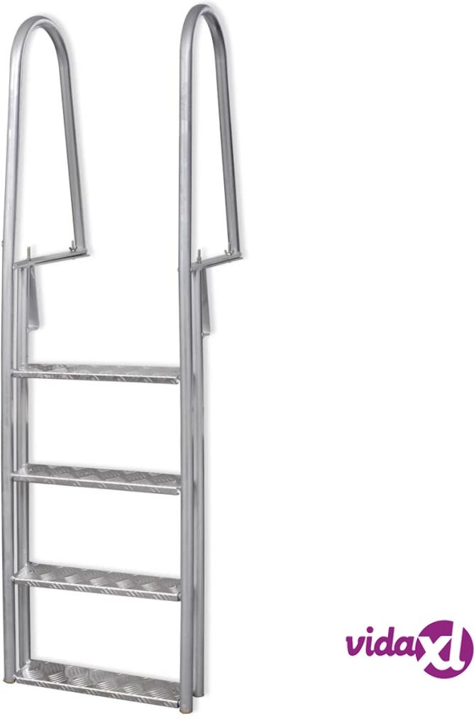 vidaXL 4-Step Dock/Pool Ladder Aluminium 167 cm