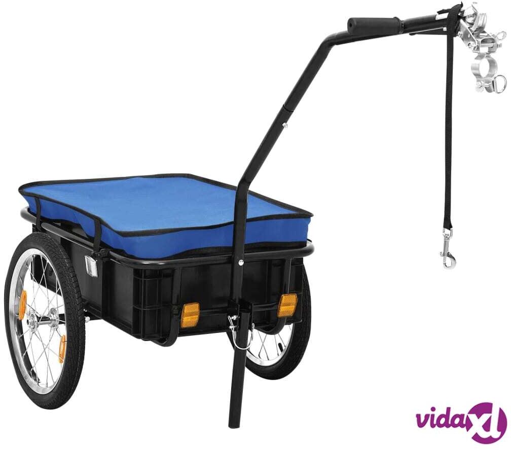 vidaXL Bike Cargo Trailer/Hand Wagon 155x61x83 cm Steel Blue