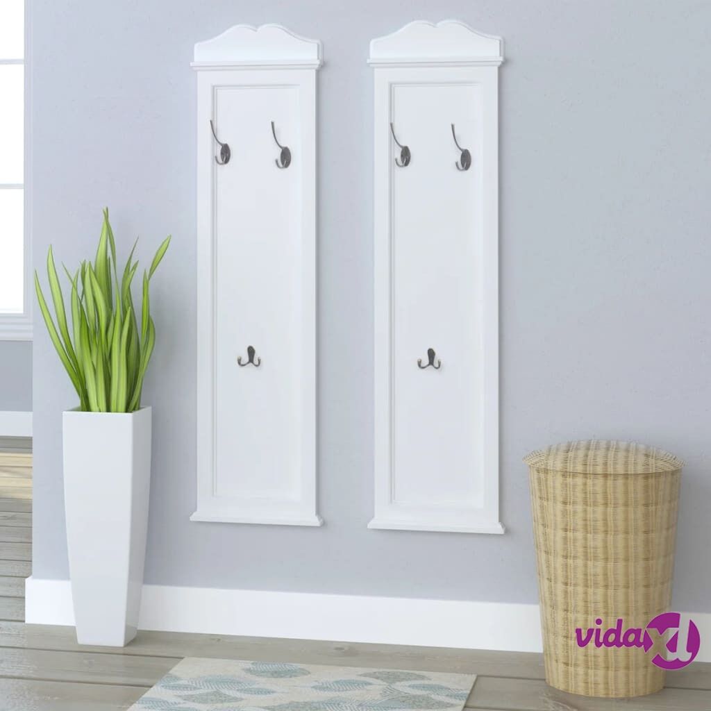 vidaXL Coat Racks 2 pcs White