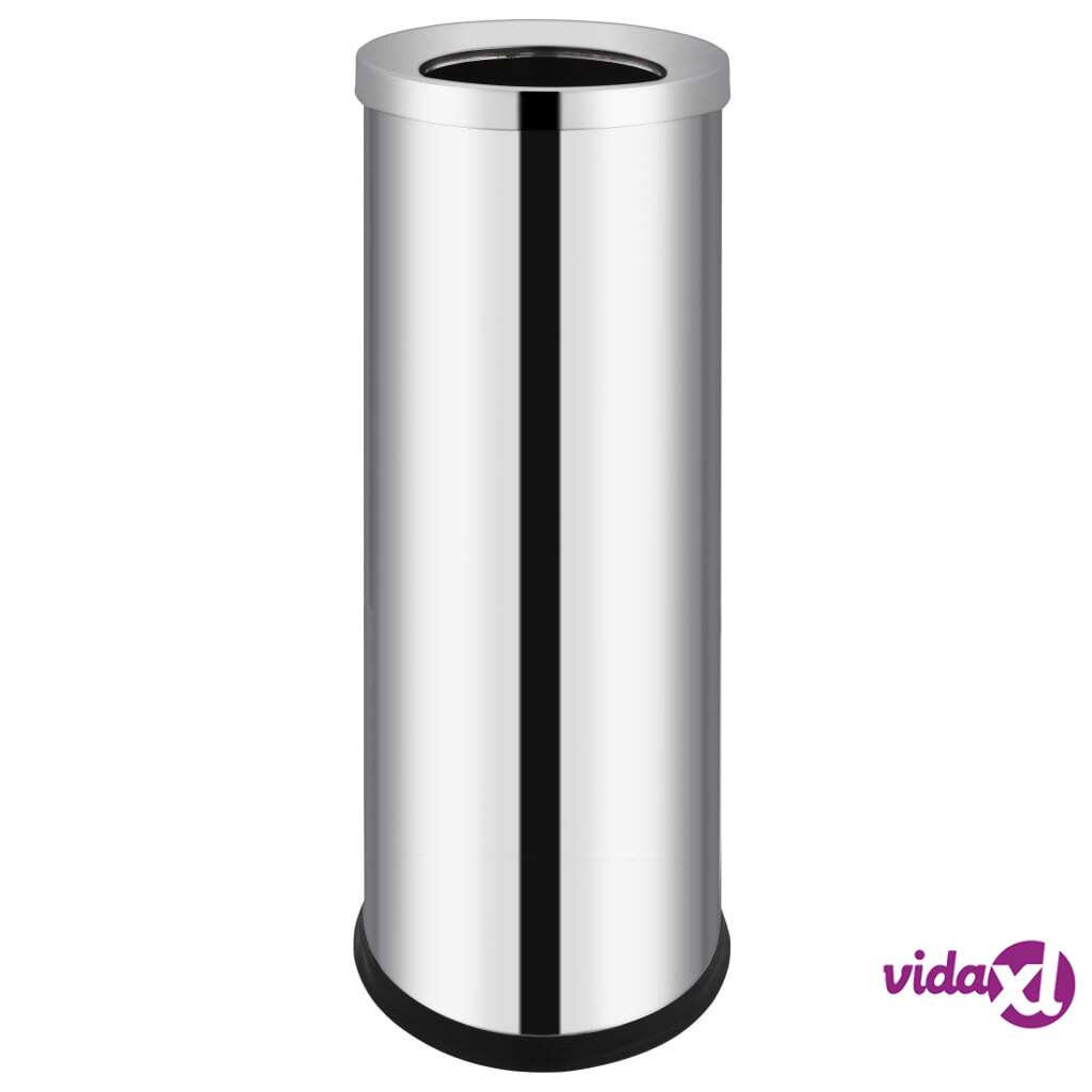 vidaXL Waste Bin Hotel Stainless Steel 32 L