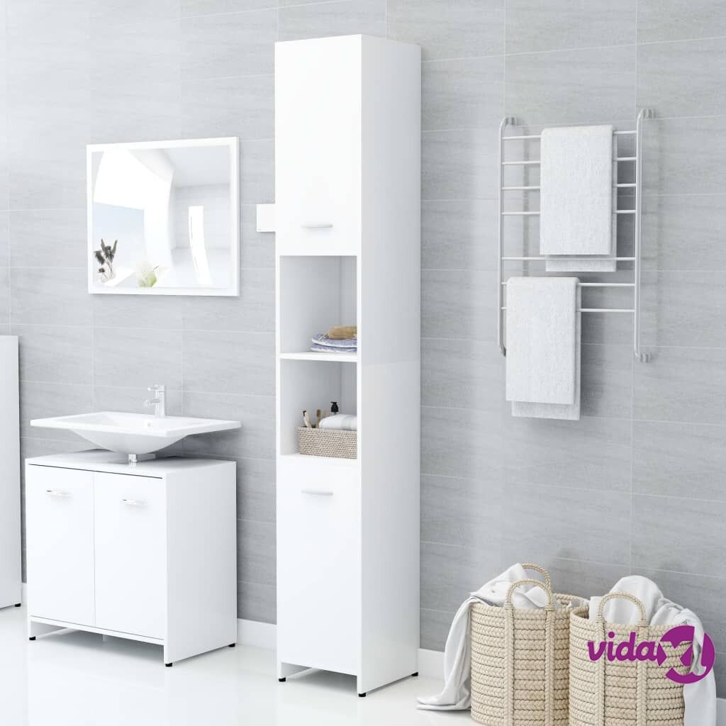 vidaXL Bathroom Cabinet White 30x30x183.5 cm Chipboard