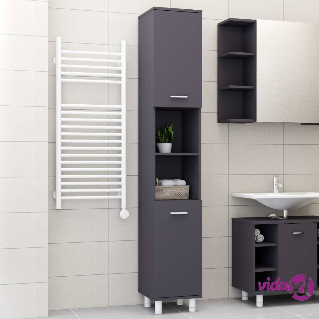 vidaXL Bathroom Cabinet Grey 30x30x179 cm Chipboard