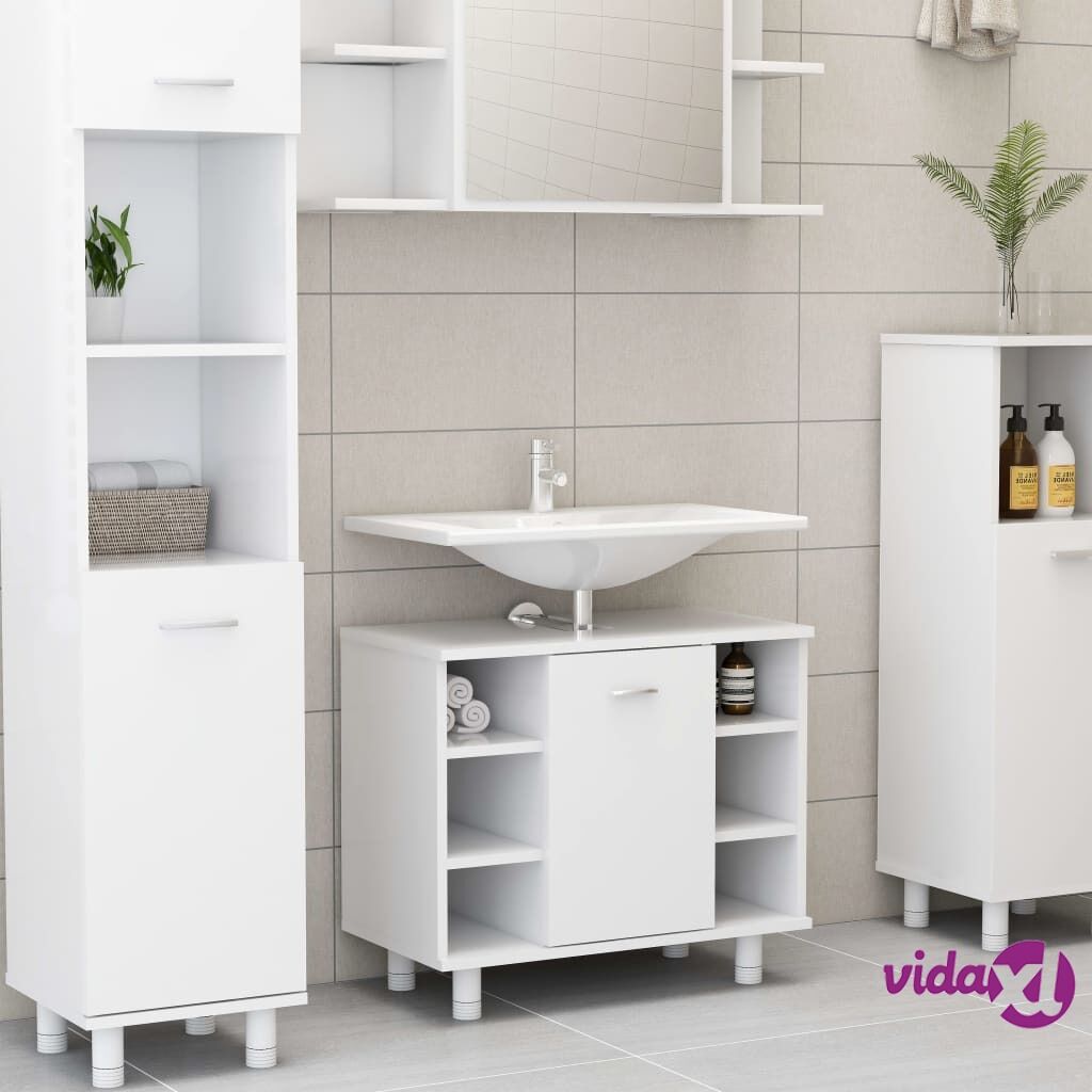 vidaXL Bathroom Cabinet White 60x32x53,5 cm Chipboard