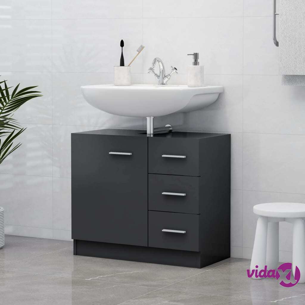 vidaXL Sink Cabinet Grey 63x30x54 cm Chipboard