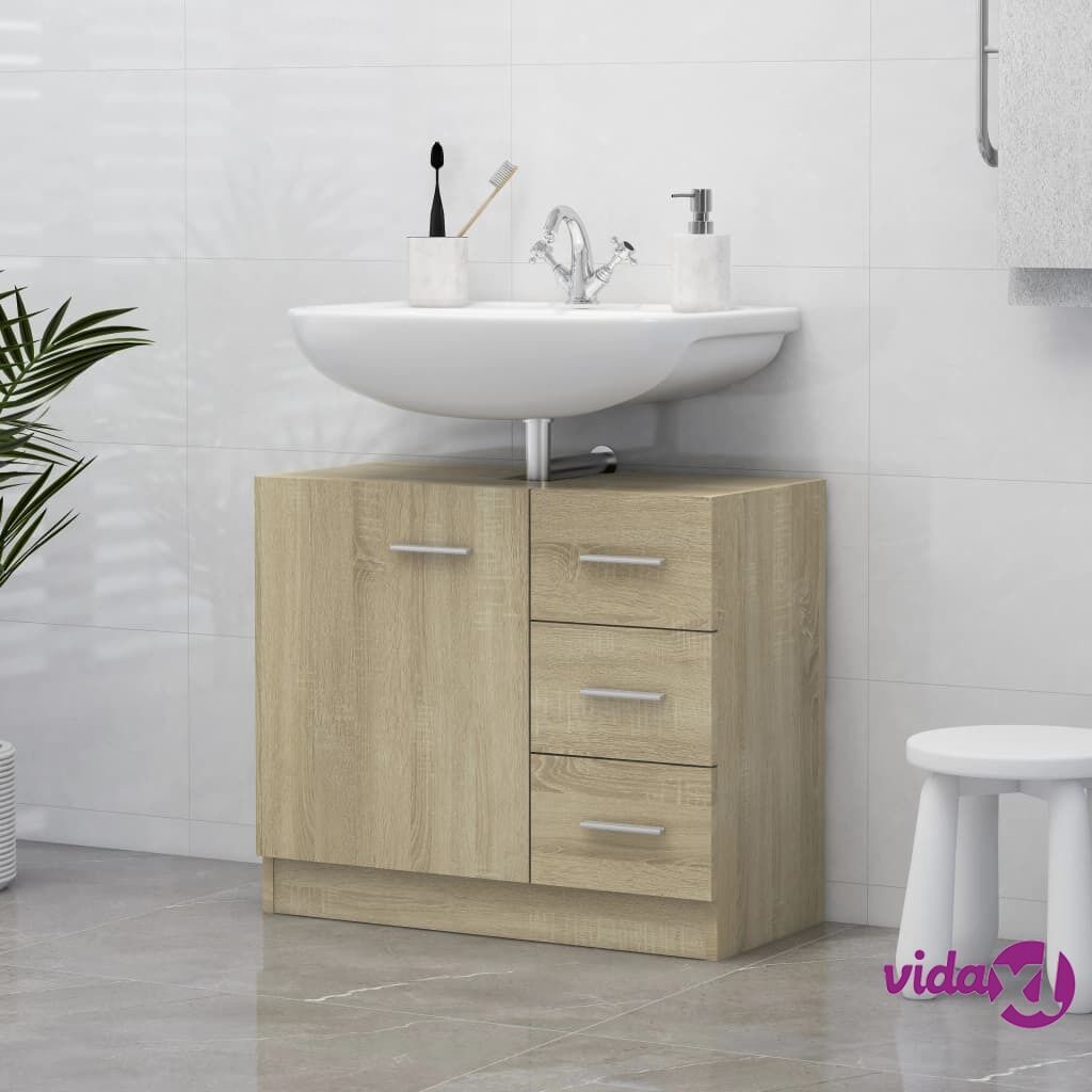 vidaXL Sink Cabinet Sonoma Oak 63x30x54 cm Chipboard