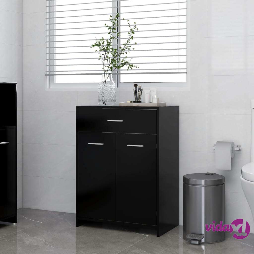 vidaXL Bathroom Cabinet Black 60x33x80 cm Chipboard