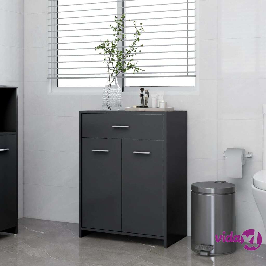 vidaXL Bathroom Cabinet Grey 60x33x80 cm Chipboard