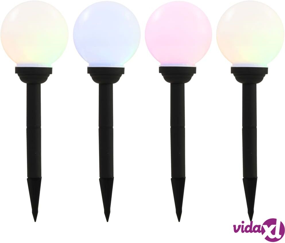 vidaXL Outdoor Solar Lamps 4 pcs LED Spherical 15 cm RGB