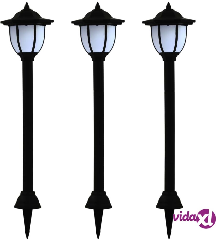 vidaXL Outdoor Solar Lamps 3 pcs LED Black