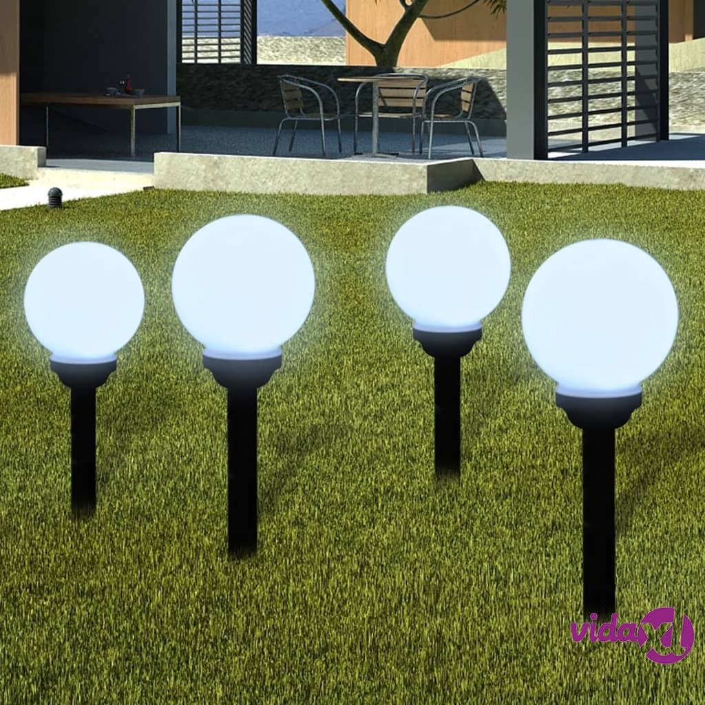 vidaXL Garden Path Solar Ball Light LED 15cm 4pcs with Ground Spike