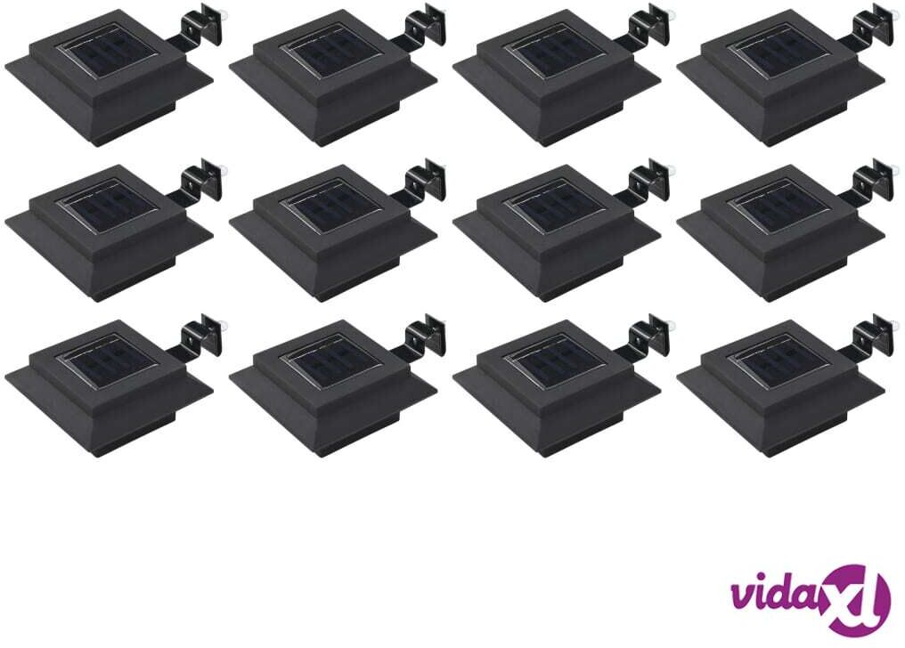 vidaXL Outdoor Solar Lamps 12 pcs LED Square 12 cm Black