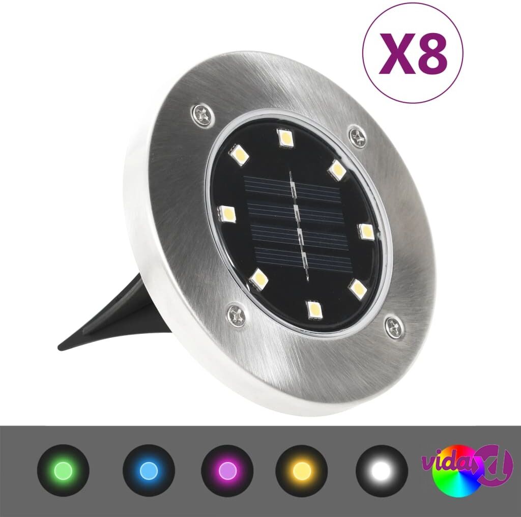 vidaXL Solar Ground Lights 8 pcs LED Lights RGB Colour