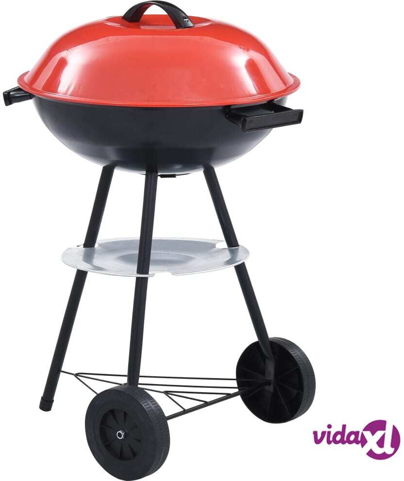 vidaXL Portable XXL Charcoal Kettle BBQ Grill with Wheels 44 cm