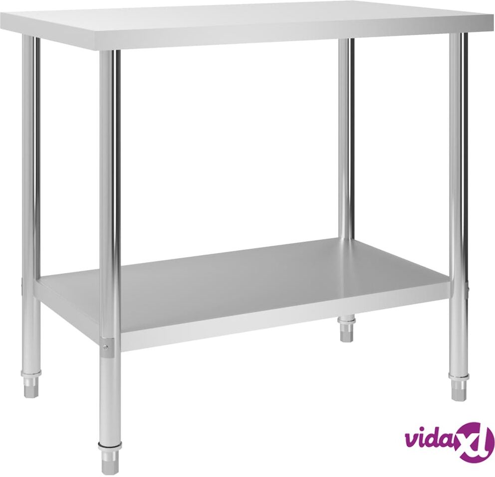 vidaXL Kitchen Work Table 100x60x85 cm Stainless Steel