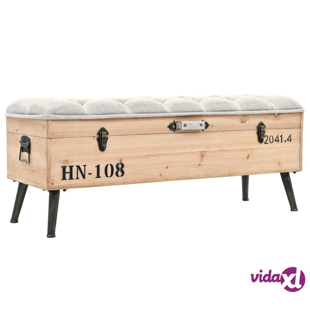 vidaXL Storage Bench 120x40x50cm Solid Wood and MDF