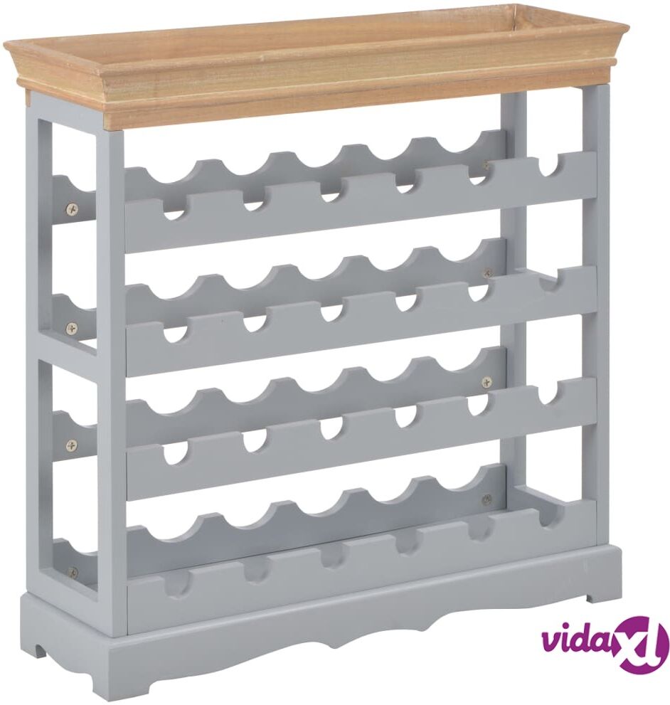 vidaXL Wine Cabinet Grey 70x22.5x70.5 cm MDF