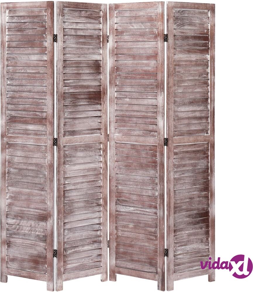 vidaXL 4-Panel Room Divider Brown 140x165 cm Wood