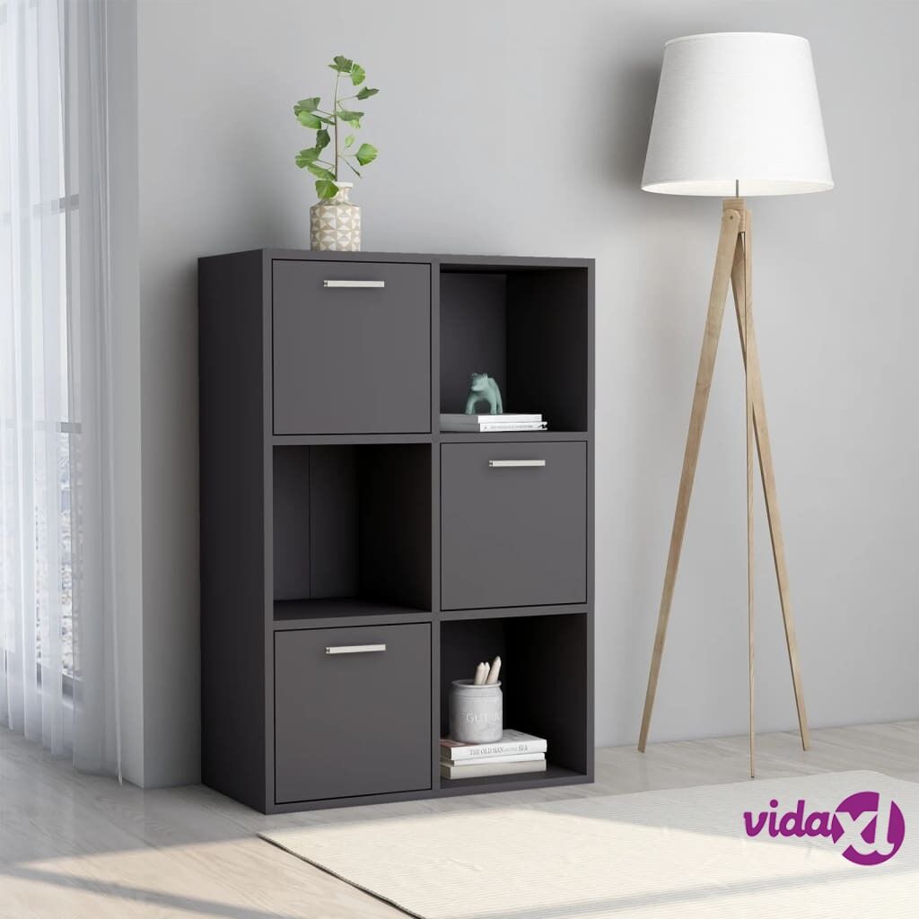 vidaXL Storage Cabinet Grey 60x29.5x90 cm Chipboard