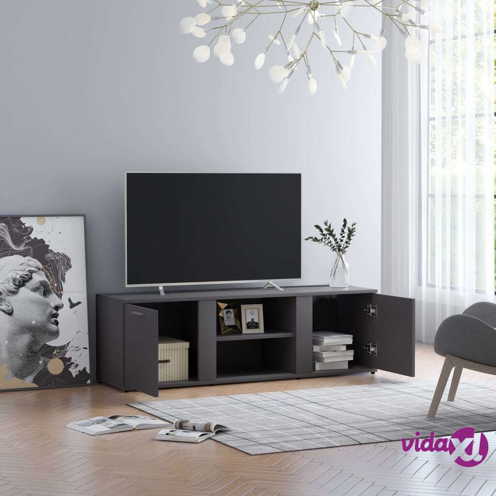 vidaXL TV Cabinet Grey 120x34x37 cm Chipboard