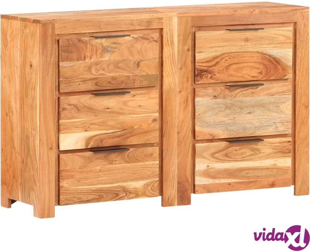 vidaXL Drawer Cabinet 118x33x75 cm Solid Acacia Wood