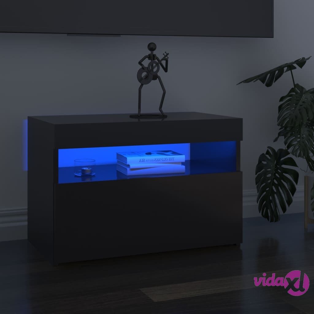 vidaXL TV Cabinets with LED Lights 2 pcs High Gloss Grey 60x35x40 cm