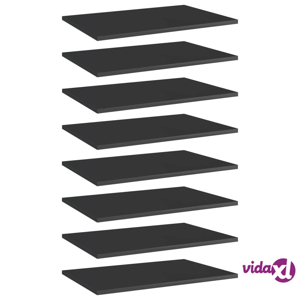 vidaXL Bookshelf Boards 8 pcs High Gloss Black 60x40x1.5 cm Chipboard