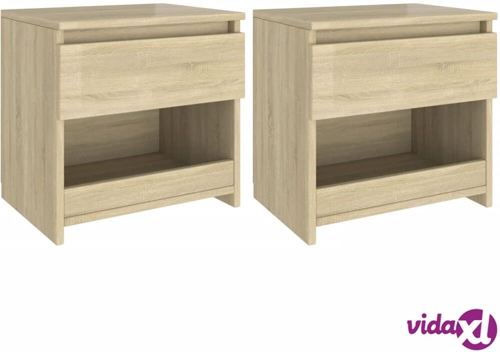 vidaXL Bedside Cabinets 2 pcs Sonoma Oak 40x30x39 cm Chipboard