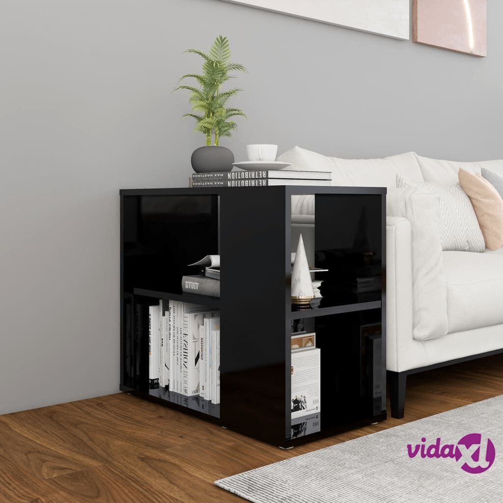 vidaXL Side Cabinet High Gloss Black 60x30x50 cm Chipboard