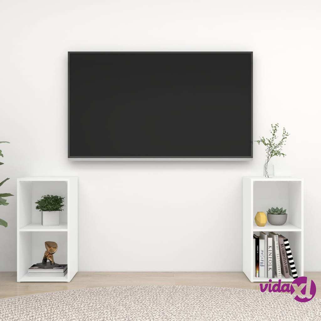 vidaXL 2x TV Cabinets White 72x35x36.5 cm Chipboard