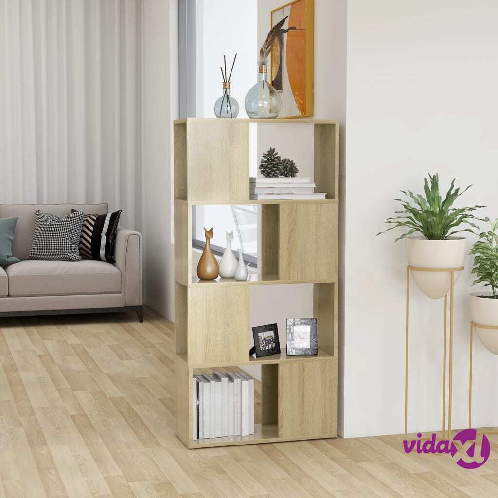 vidaXL Book Cabinet Room Divider Sonoma Oak 60x24x124.5 cm Chipboard