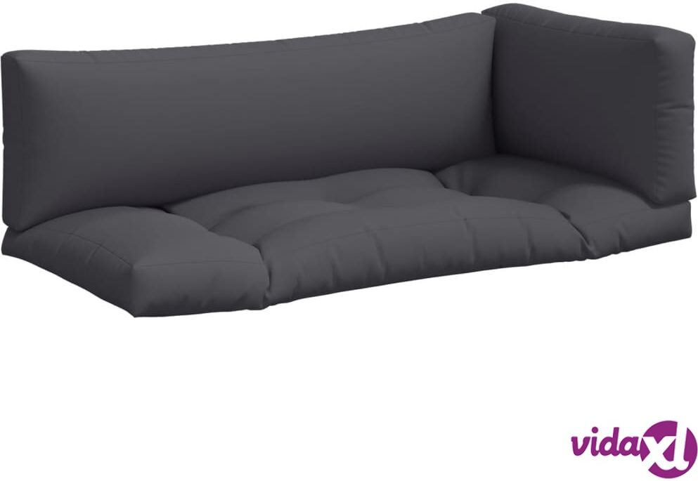 vidaXL Pallet Cushions 3 pcs Grey Polyester